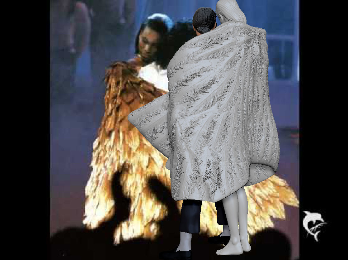 Michael Jackson with Angel Will You Be There live Statue 3D print model_21