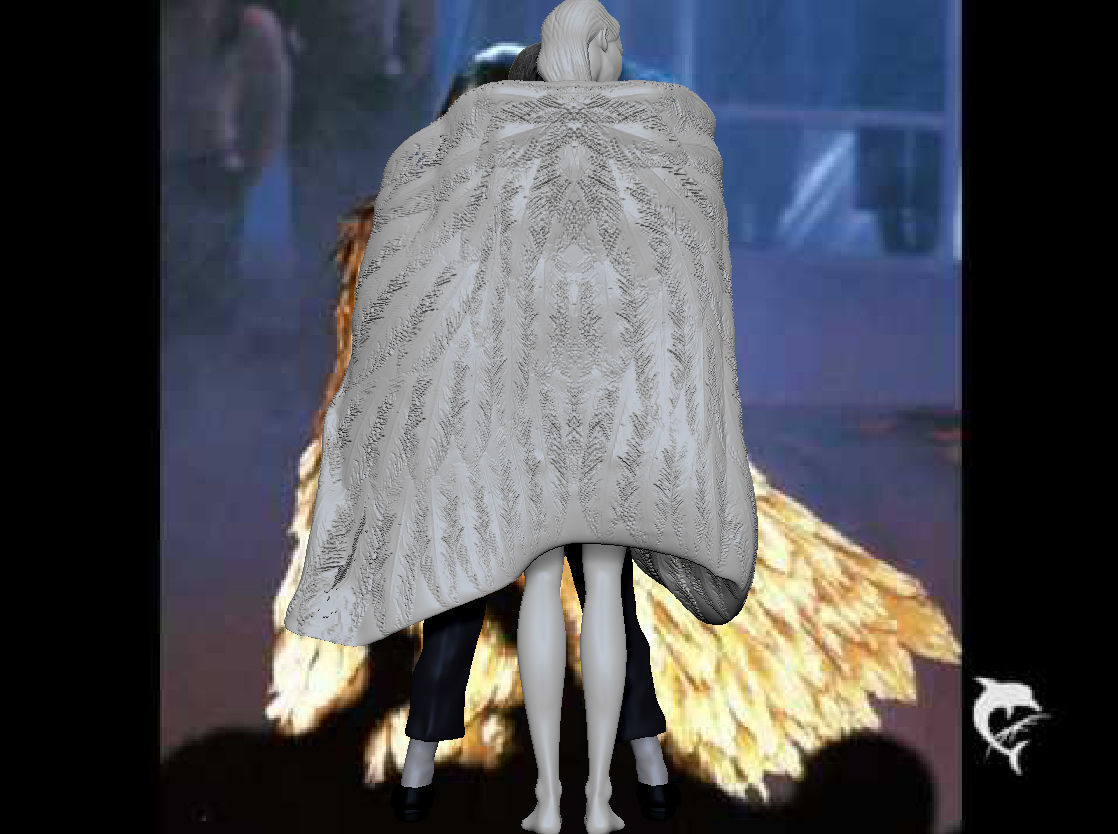 Michael Jackson with Angel Will You Be There live Statue 3D print model_20