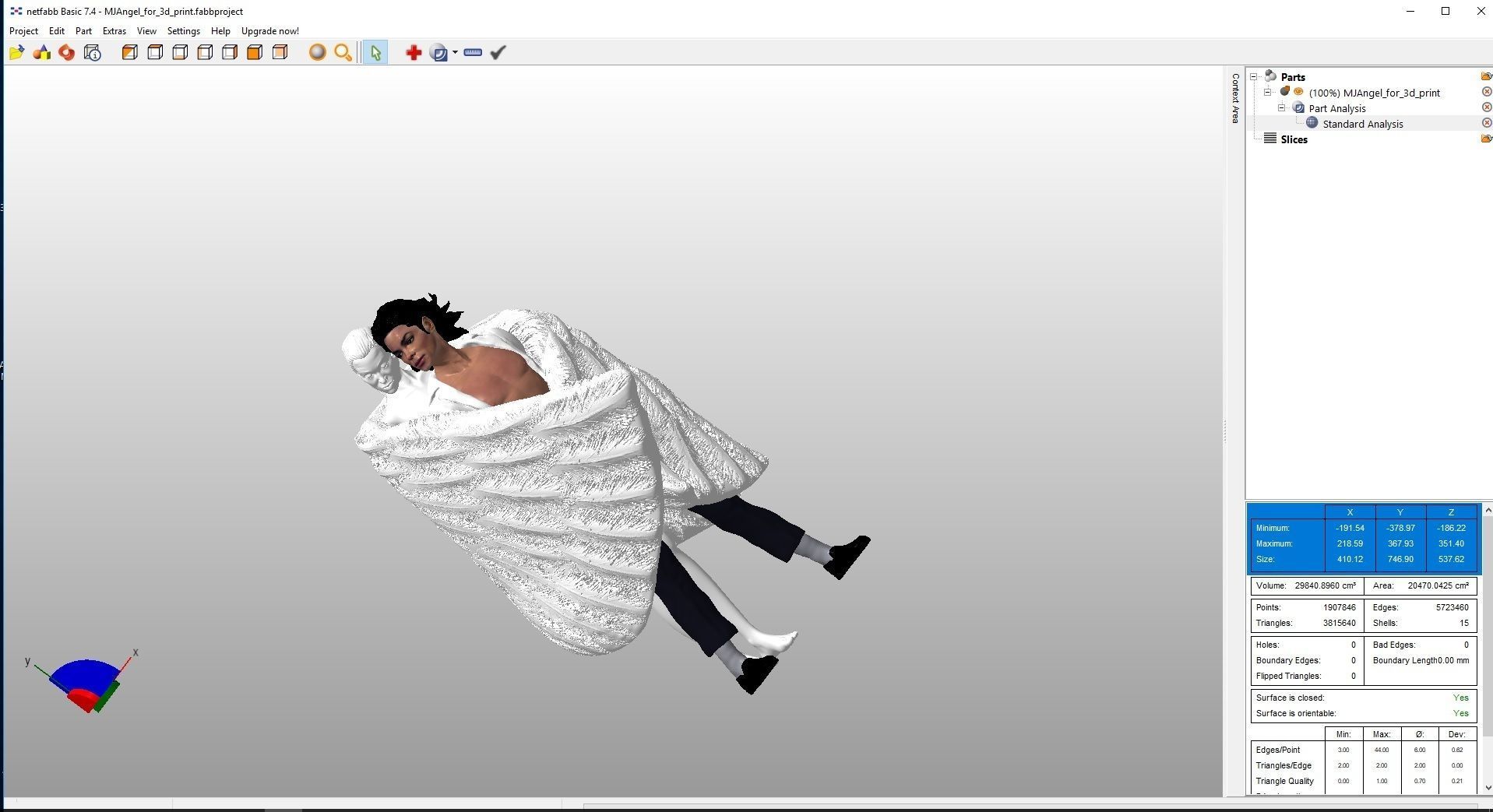 Michael Jackson with Angel Will You Be There live Statue 3D print model_28