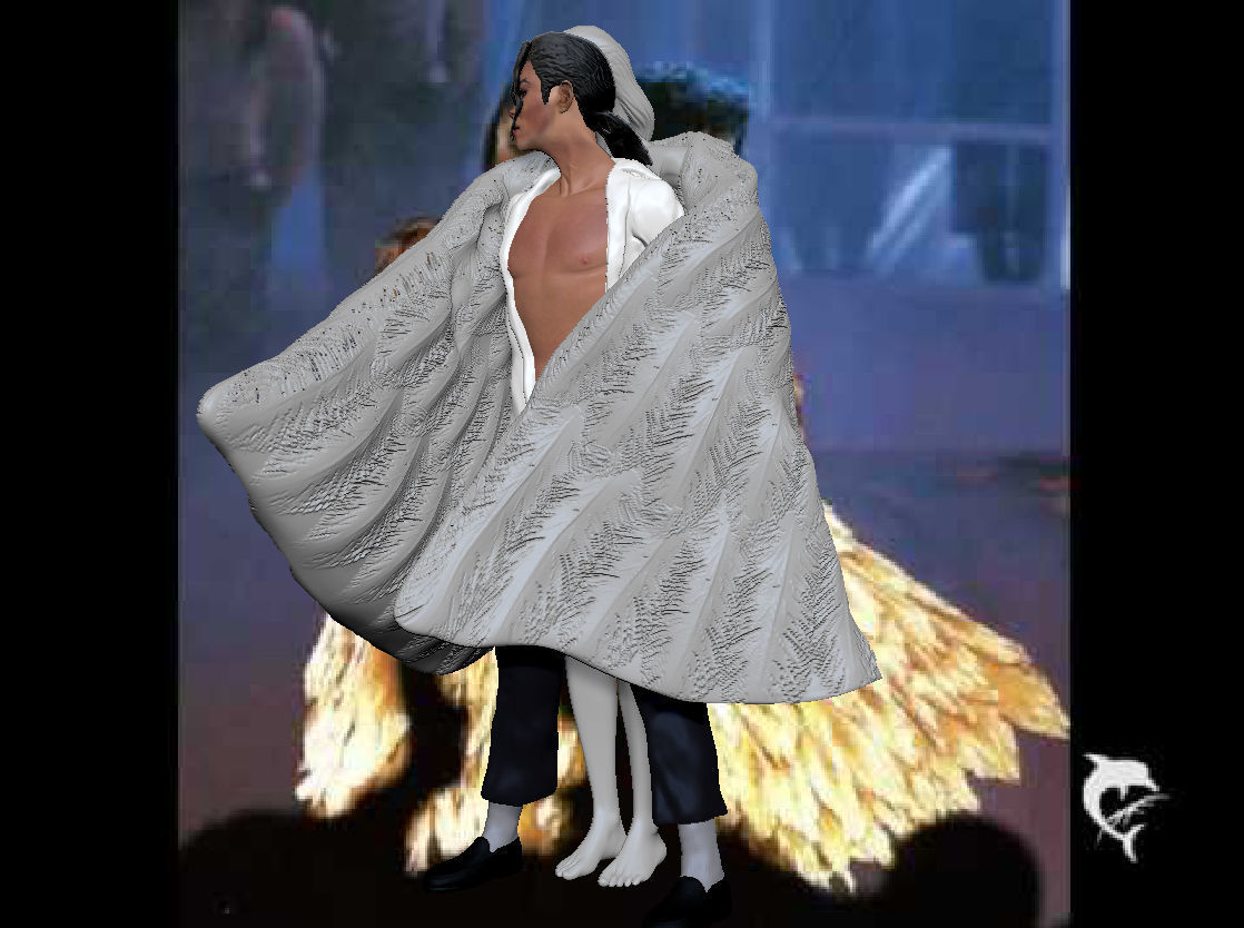 Michael Jackson with Angel Will You Be There live Statue 3D print model_24