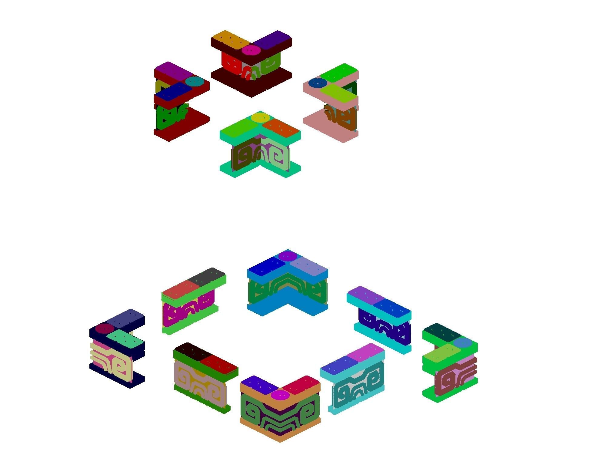 Square platform - base guardrail 3D model_1