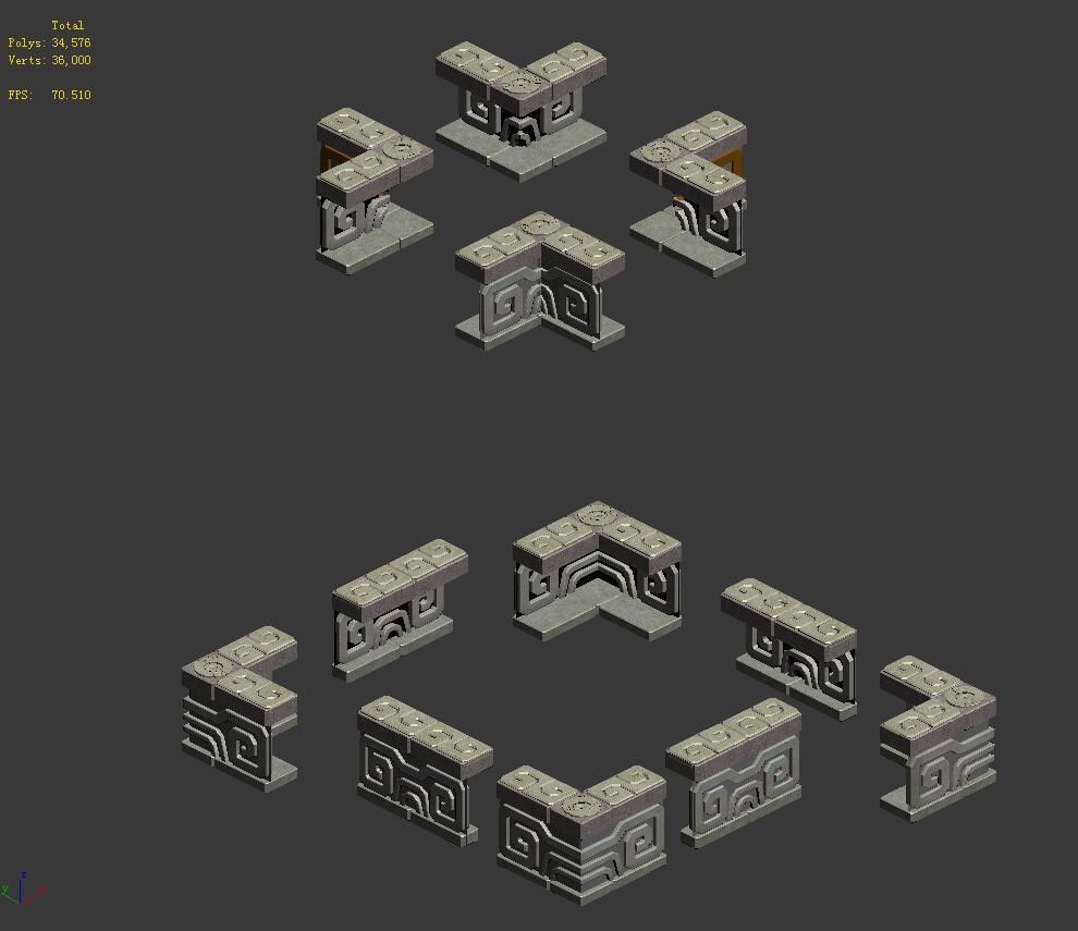 Square platform - base guardrail 3D model_3