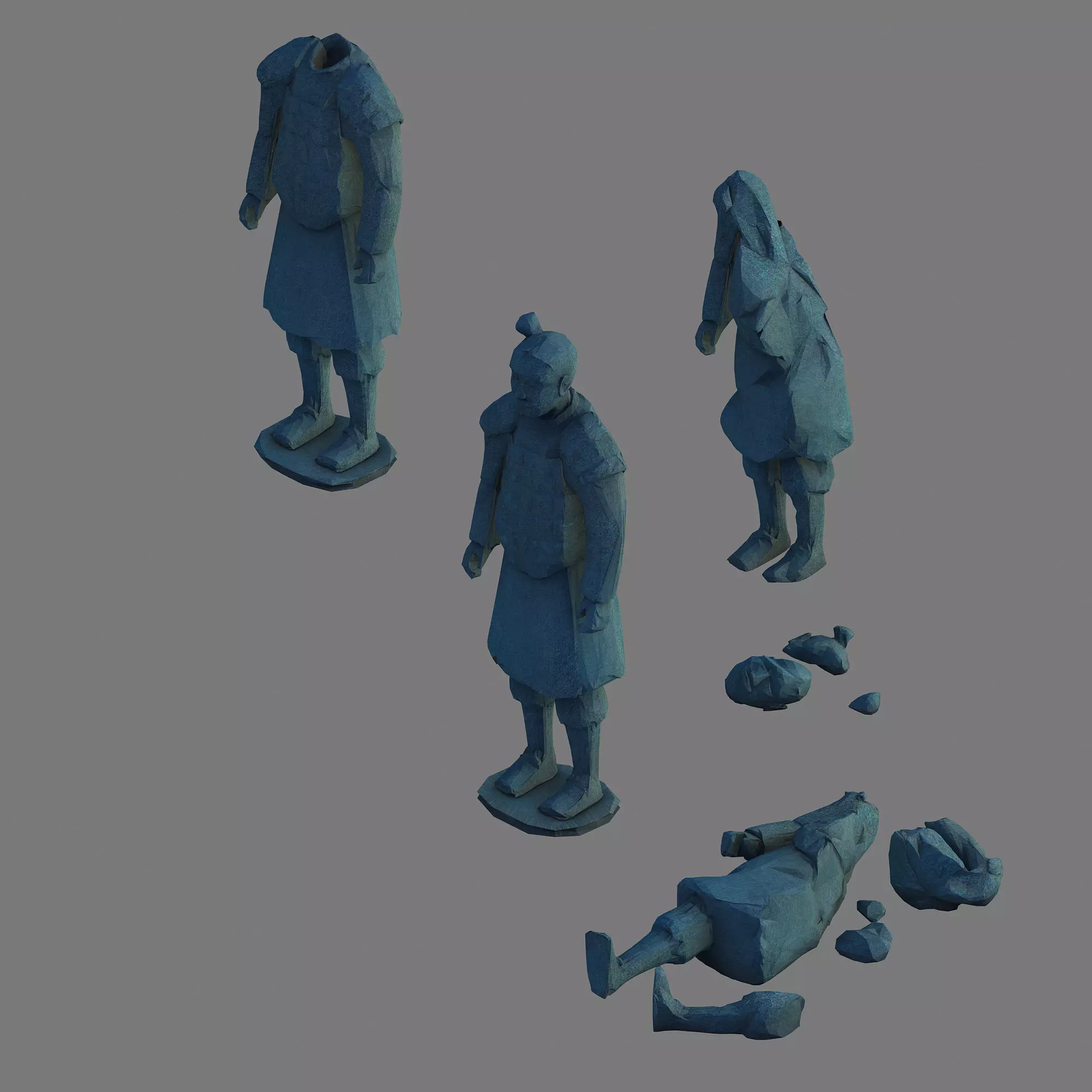 Ghosts and mountains- Terracotta Warriors and Horses 3D model_0