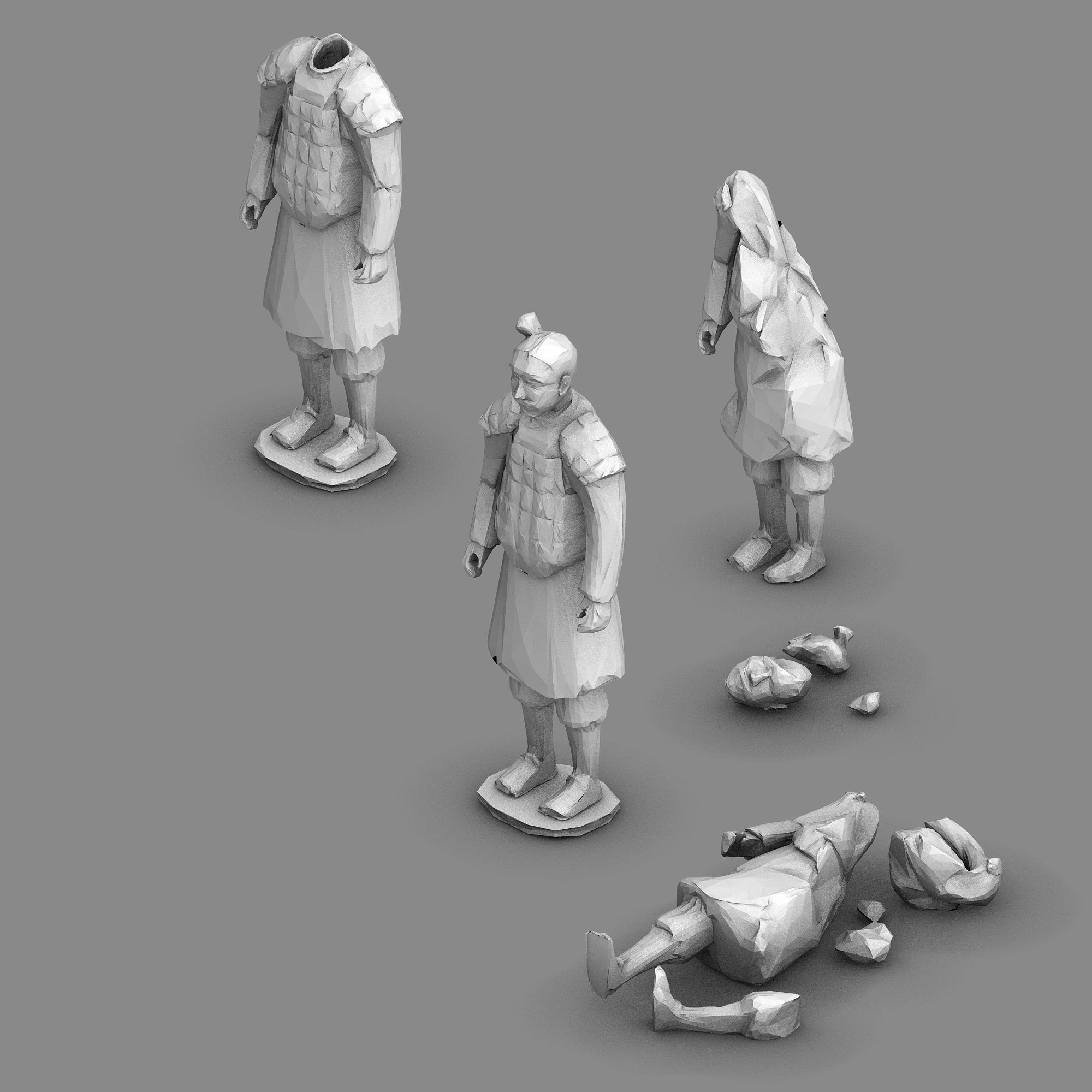Ghosts and mountains- Terracotta Warriors and Horses 3D model_3