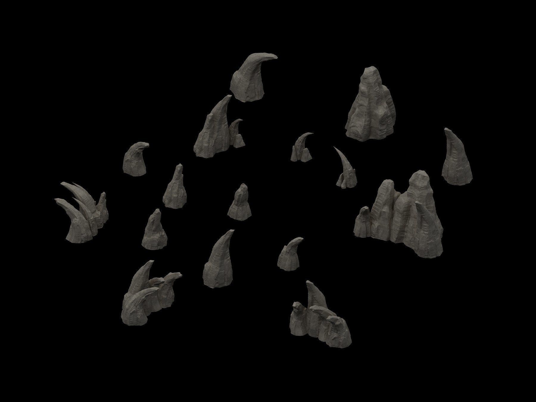 Ghost town - sharp stone 3D model_1