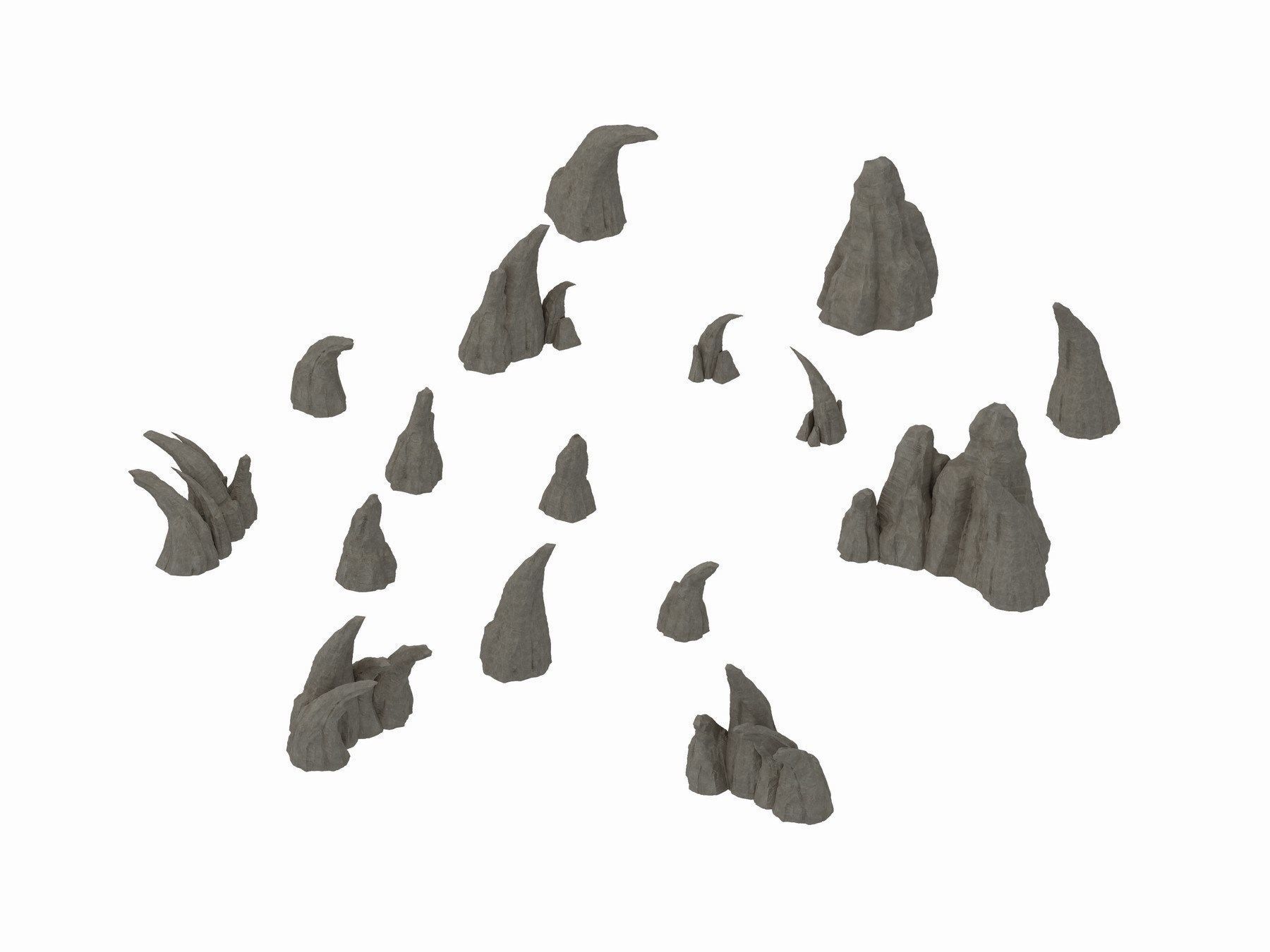 Ghost town - sharp stone 3D model_2