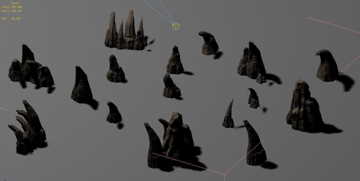 Ghost town - sharp stone 3D model_8