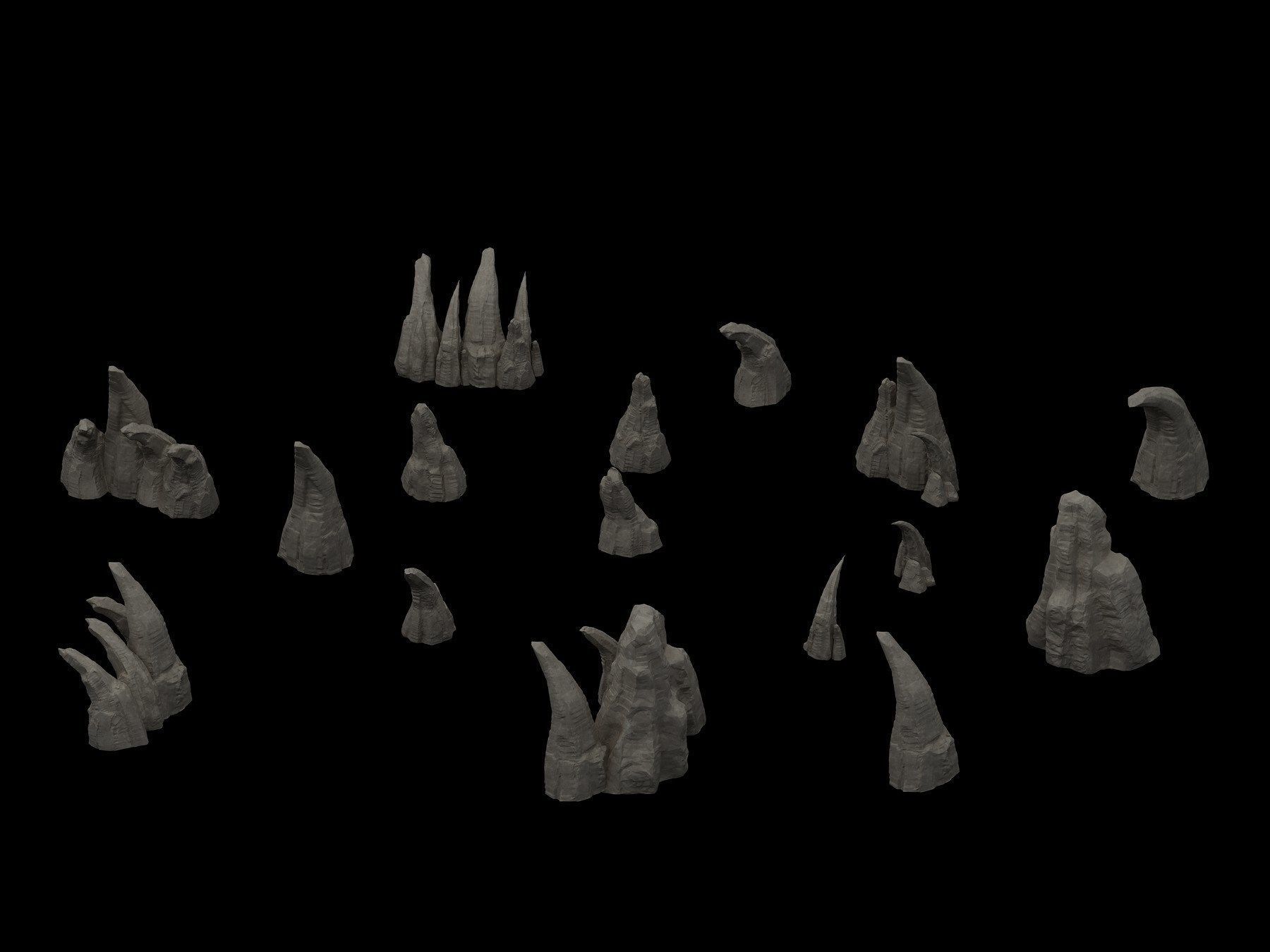 Ghost town - sharp stone 3D model_5