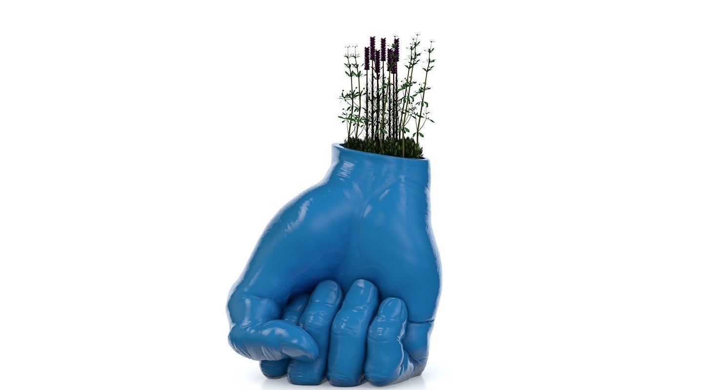 Hand Vase Plant  3D print model_4