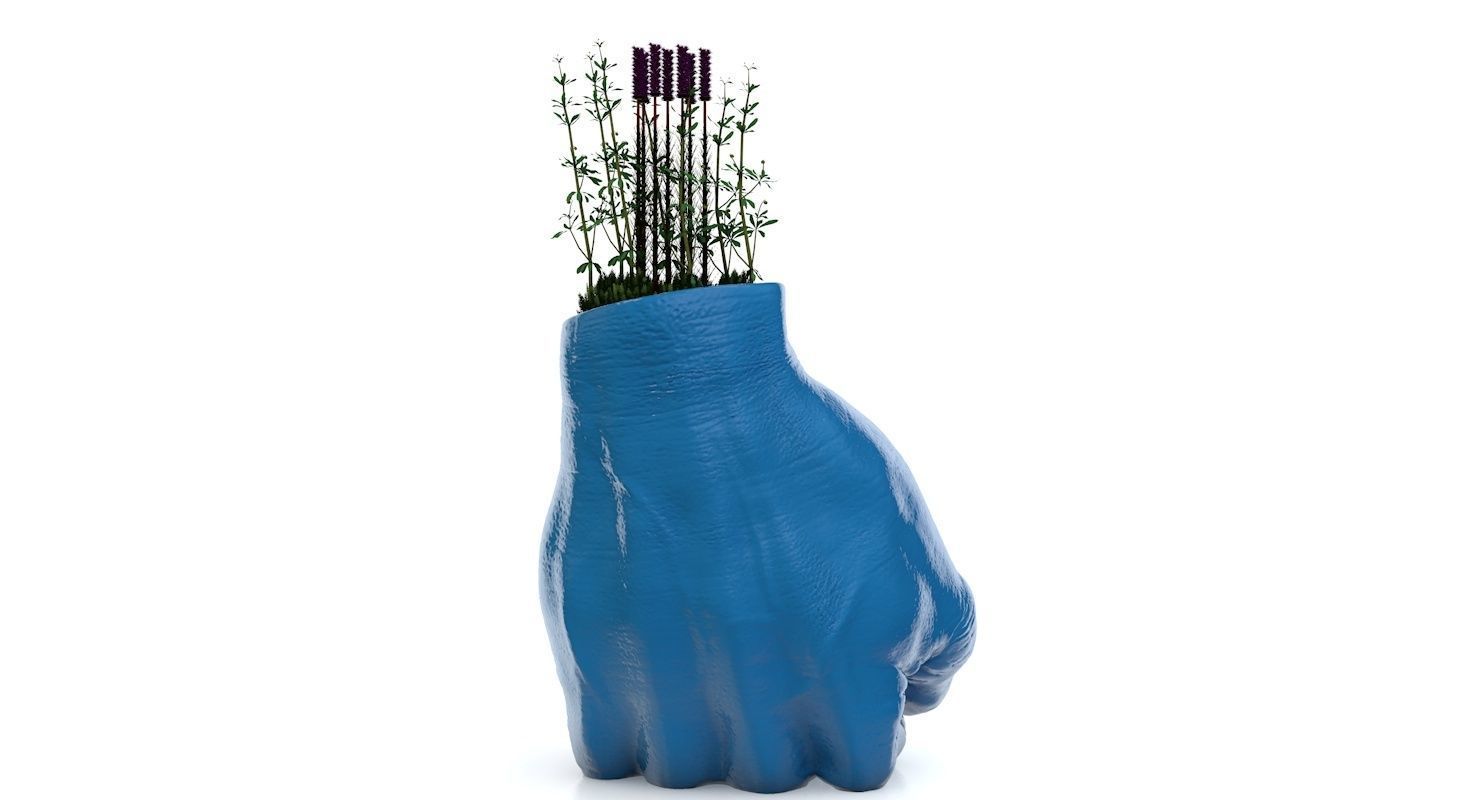 Hand Vase Plant  3D print model_1