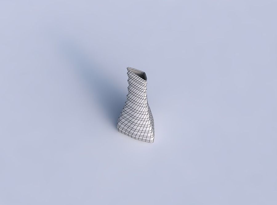 Vase grounded tilted triangle with curved horizontal sections 3D print model_6