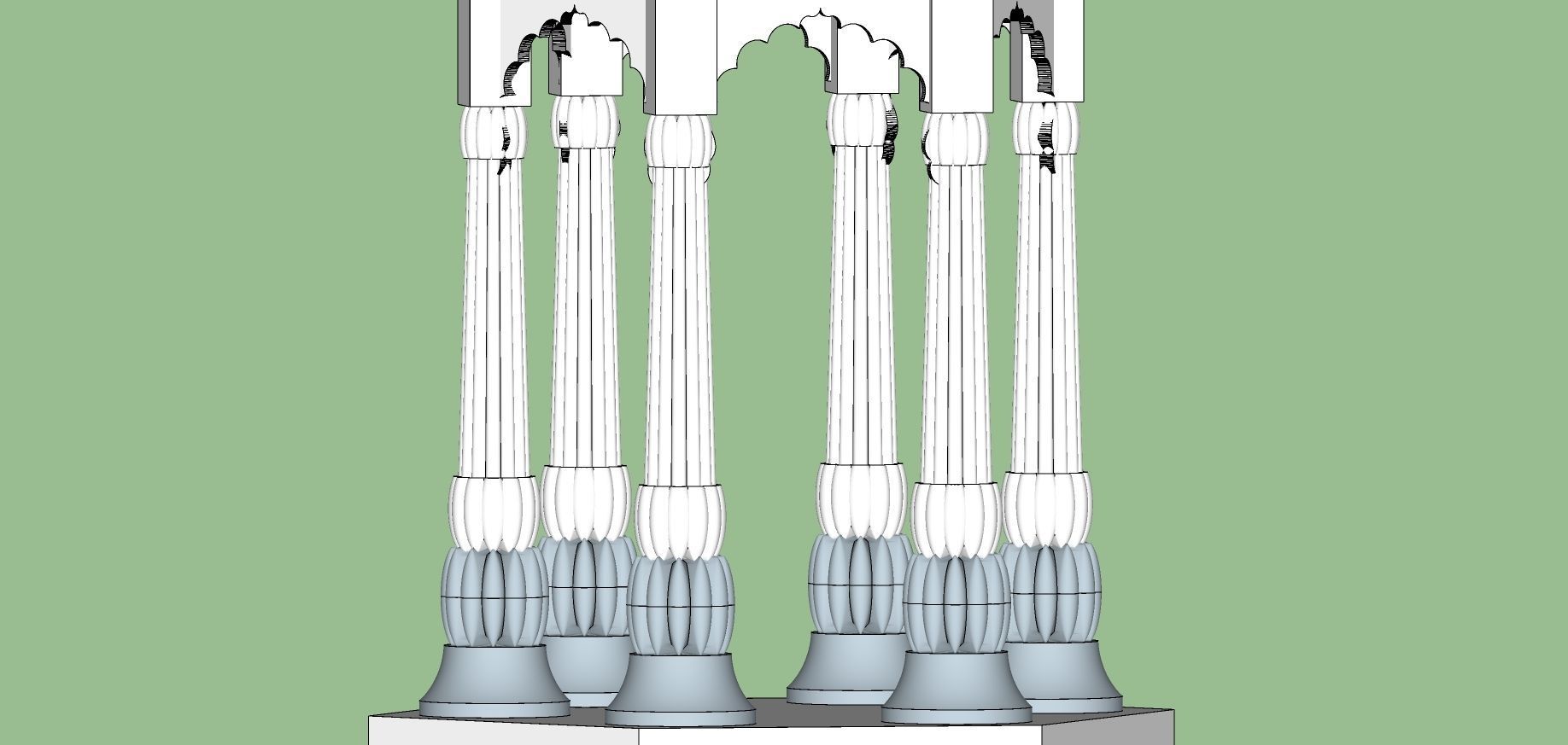 indian chatri Low-poly 3D model_4