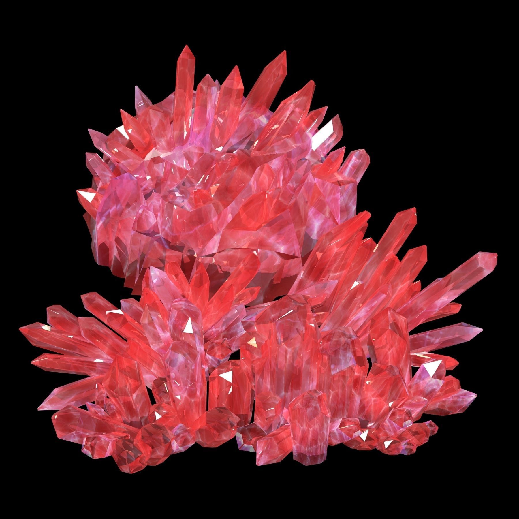 Red - Gain Crystal 01 3D model_1