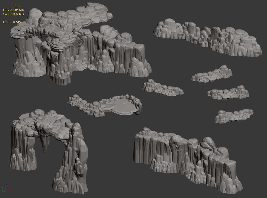 Huaguo Mountain - Mountain Hill Road 03 3D model_2