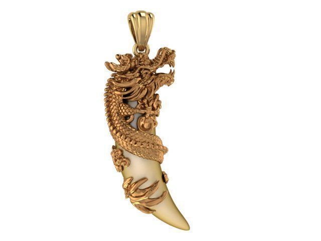 Dragon pendant 3D print model_2