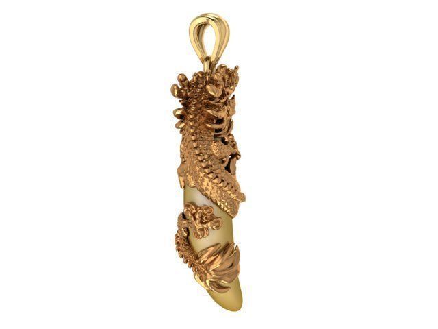 Dragon pendant 3D print model_3
