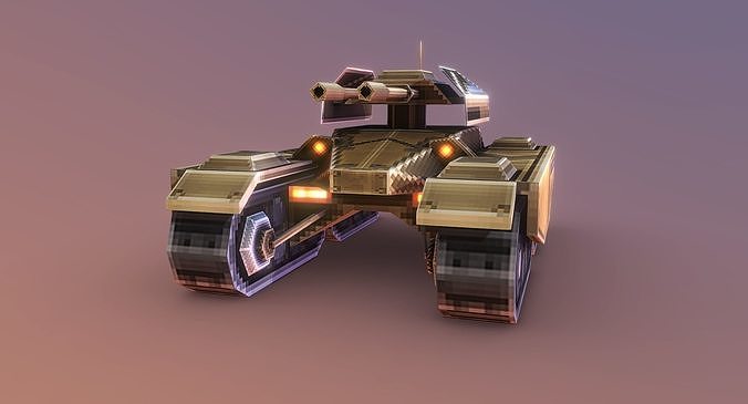 SCRAPDOG Dune Dozer tank Low-poly 3D model