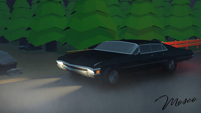 Low poly Chevrolet Impala 1967 3D print model