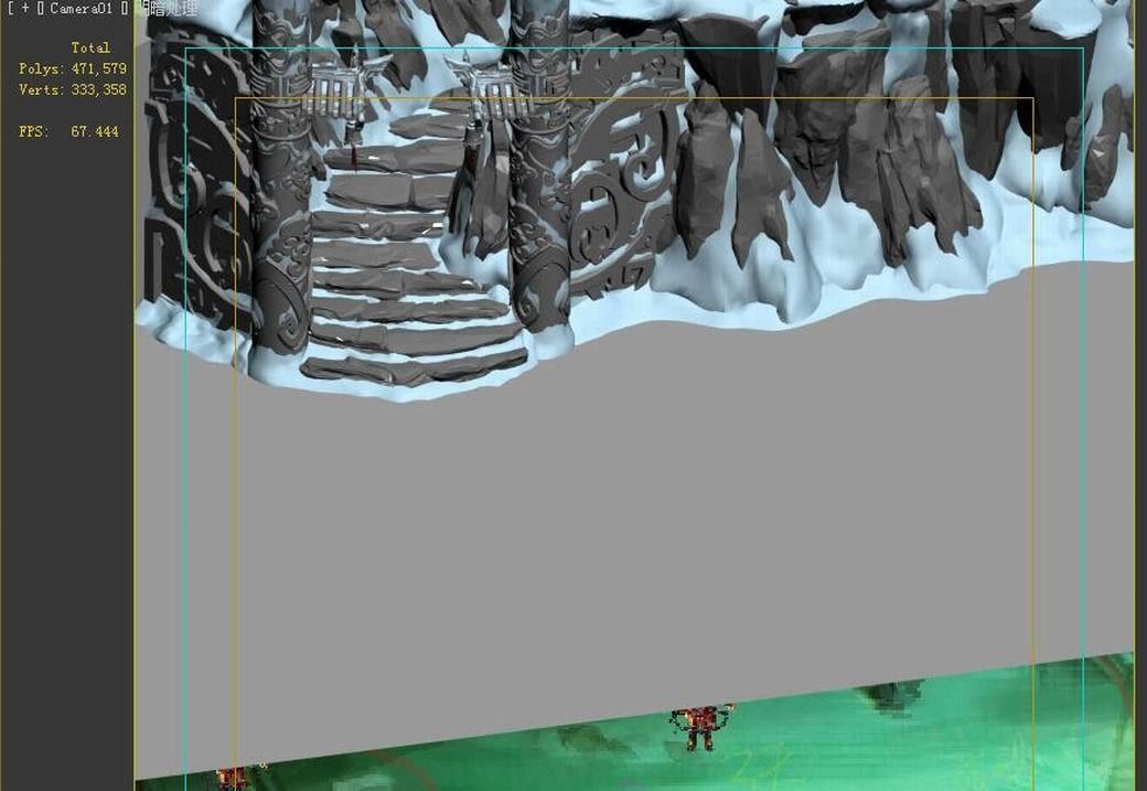Huashan mountain road - ice and snow mountain entrance totem 3D model_5