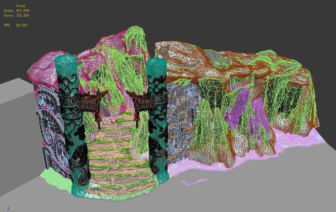 Huashan mountain road - ice and snow mountain entrance totem 3D model_7