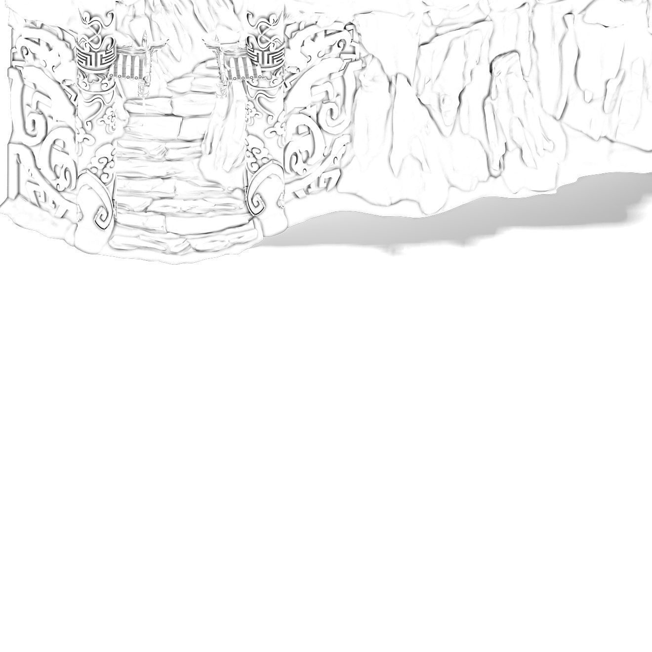 Huashan mountain road - ice and snow mountain entrance totem 3D model_3