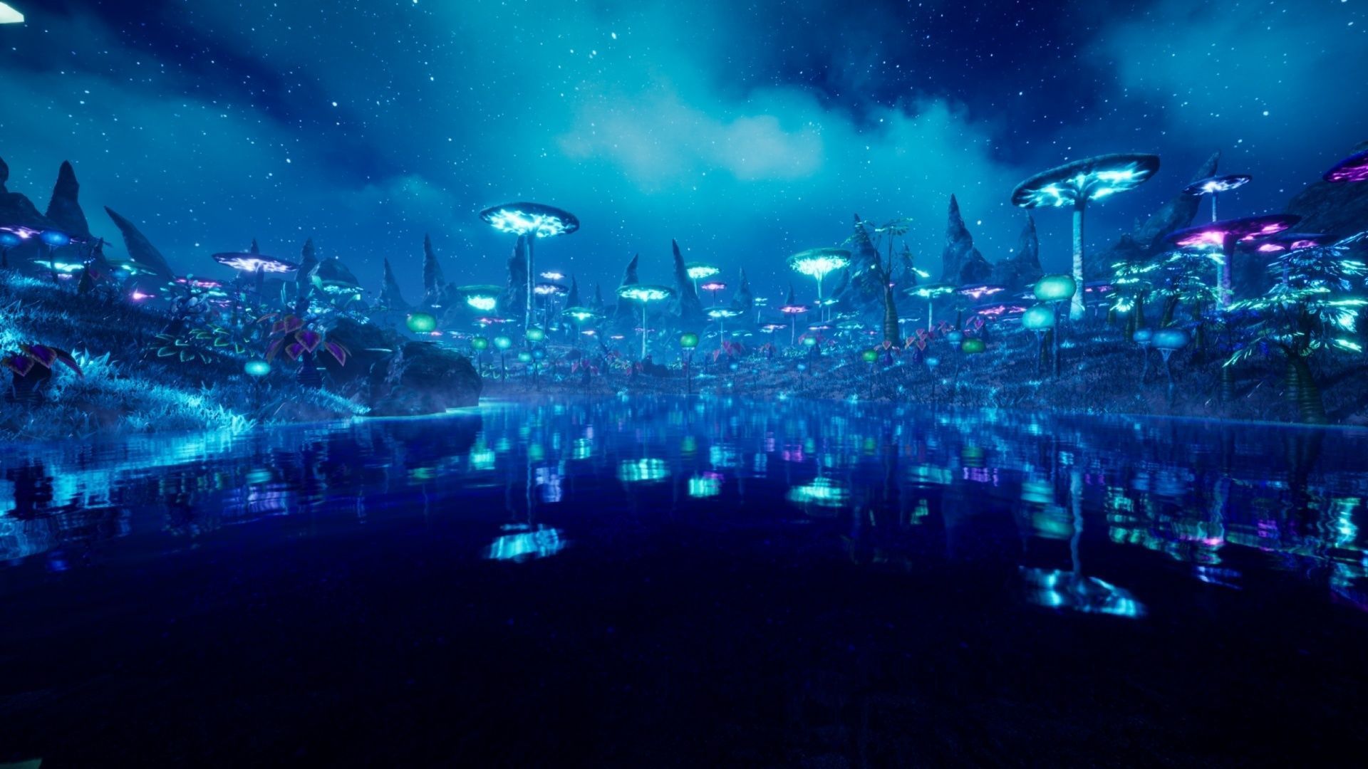 Alien Planet Fantasy Environment - Swamp Plants Low-poly 3D model_18