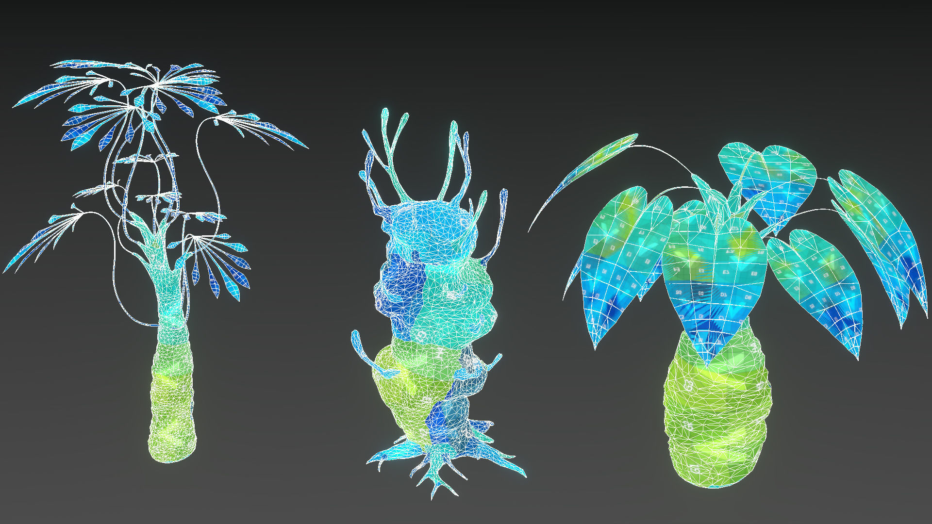 Alien Planet Fantasy Environment - Swamp Plants Low-poly 3D model_22