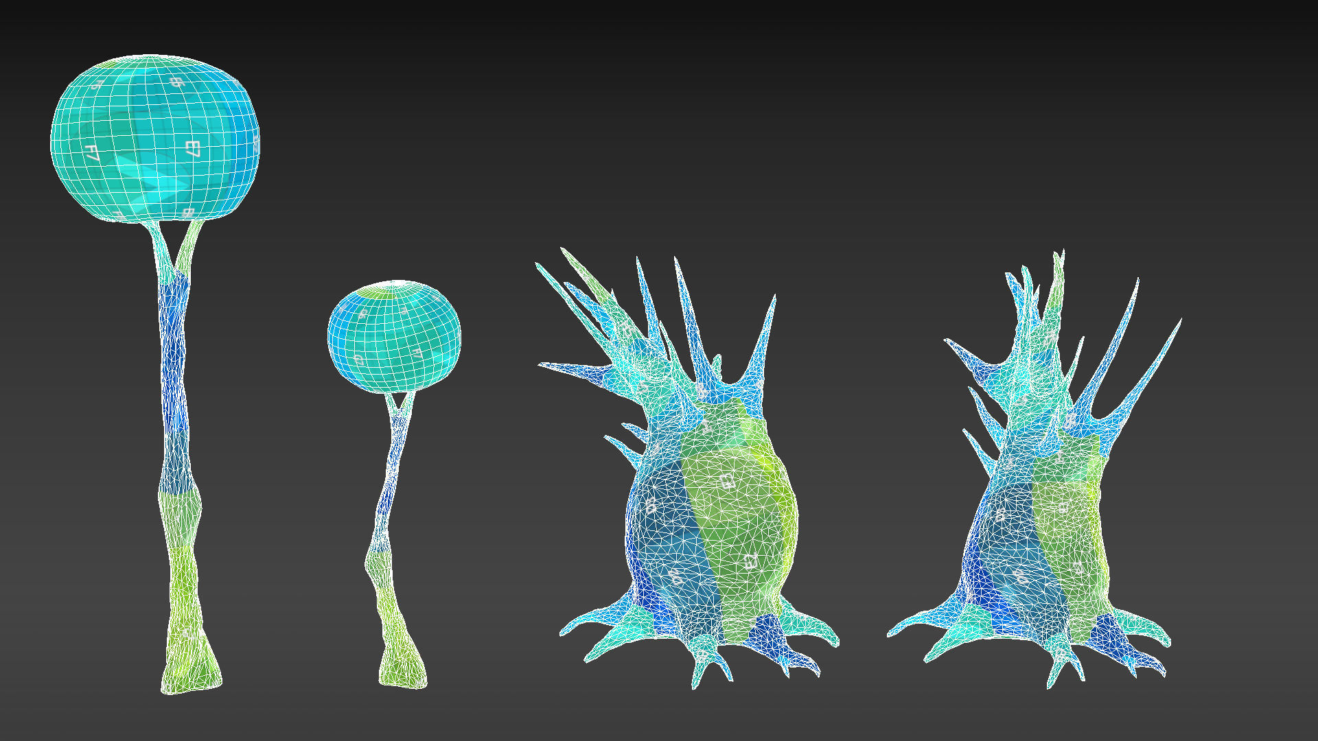 Alien Planet Fantasy Environment - Swamp Plants Low-poly 3D model_23