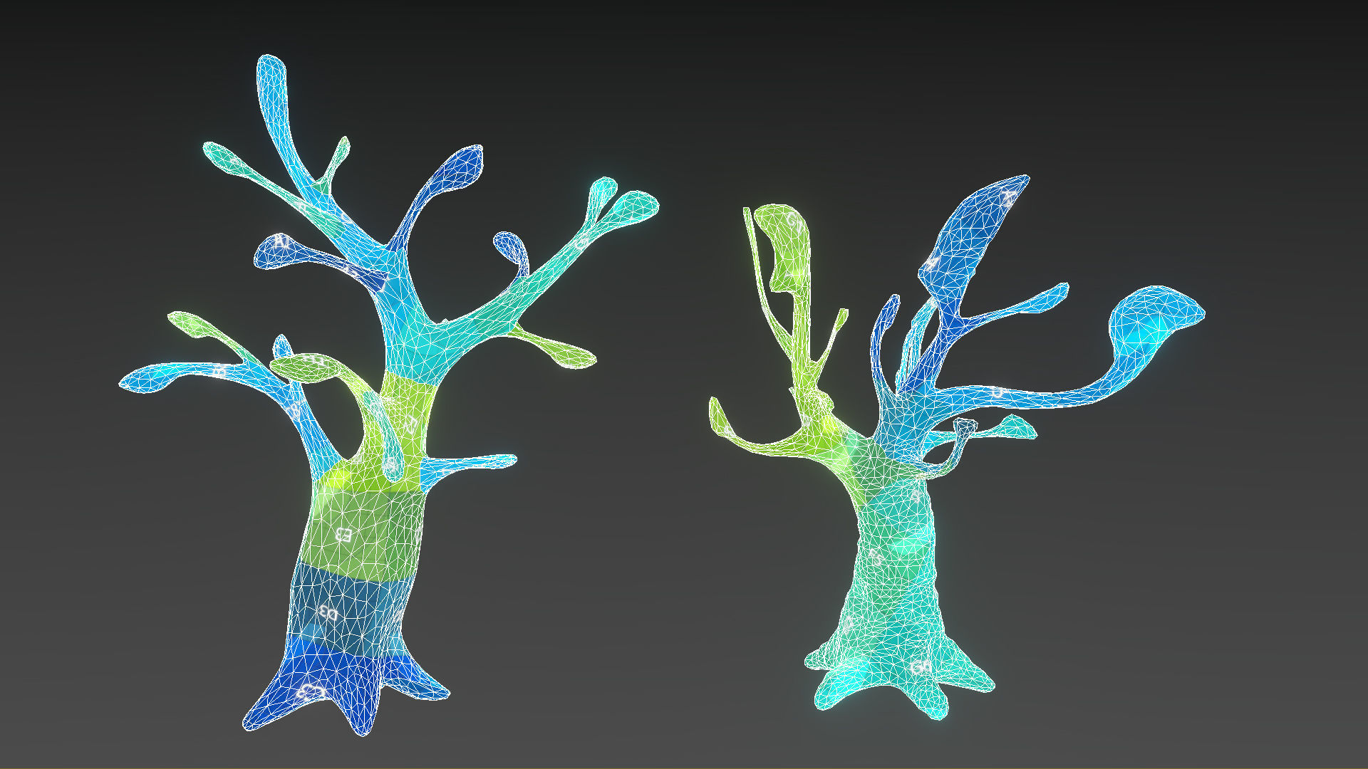 Alien Planet Fantasy Environment - Swamp Plants Low-poly 3D model_27