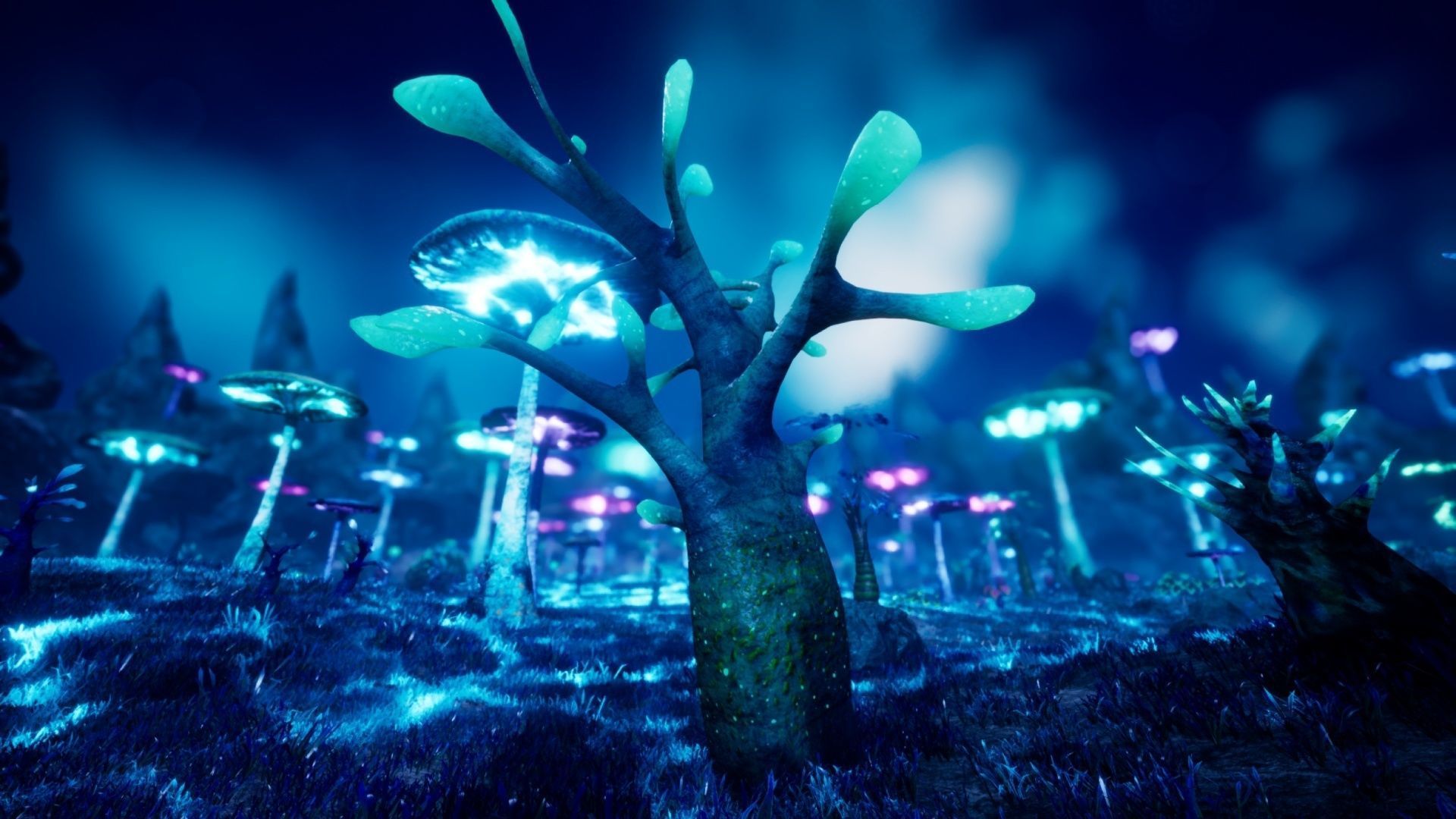 Alien Planet Fantasy Environment - Swamp Plants Low-poly 3D model_8