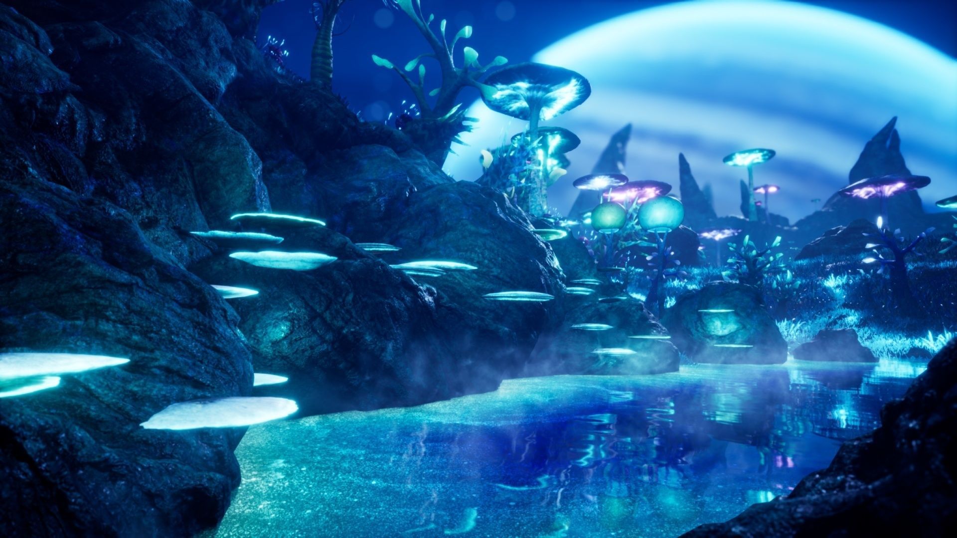 Alien Planet Fantasy Environment - Swamp Plants Low-poly 3D model_13