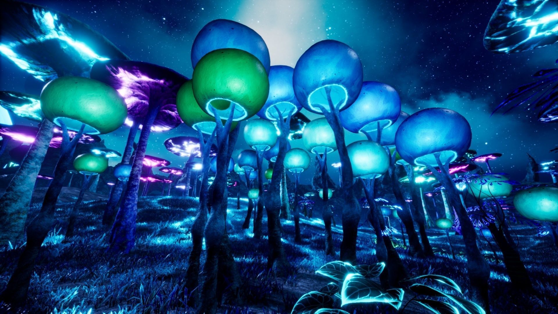 Alien Planet Fantasy Environment - Swamp Plants Low-poly 3D model_6