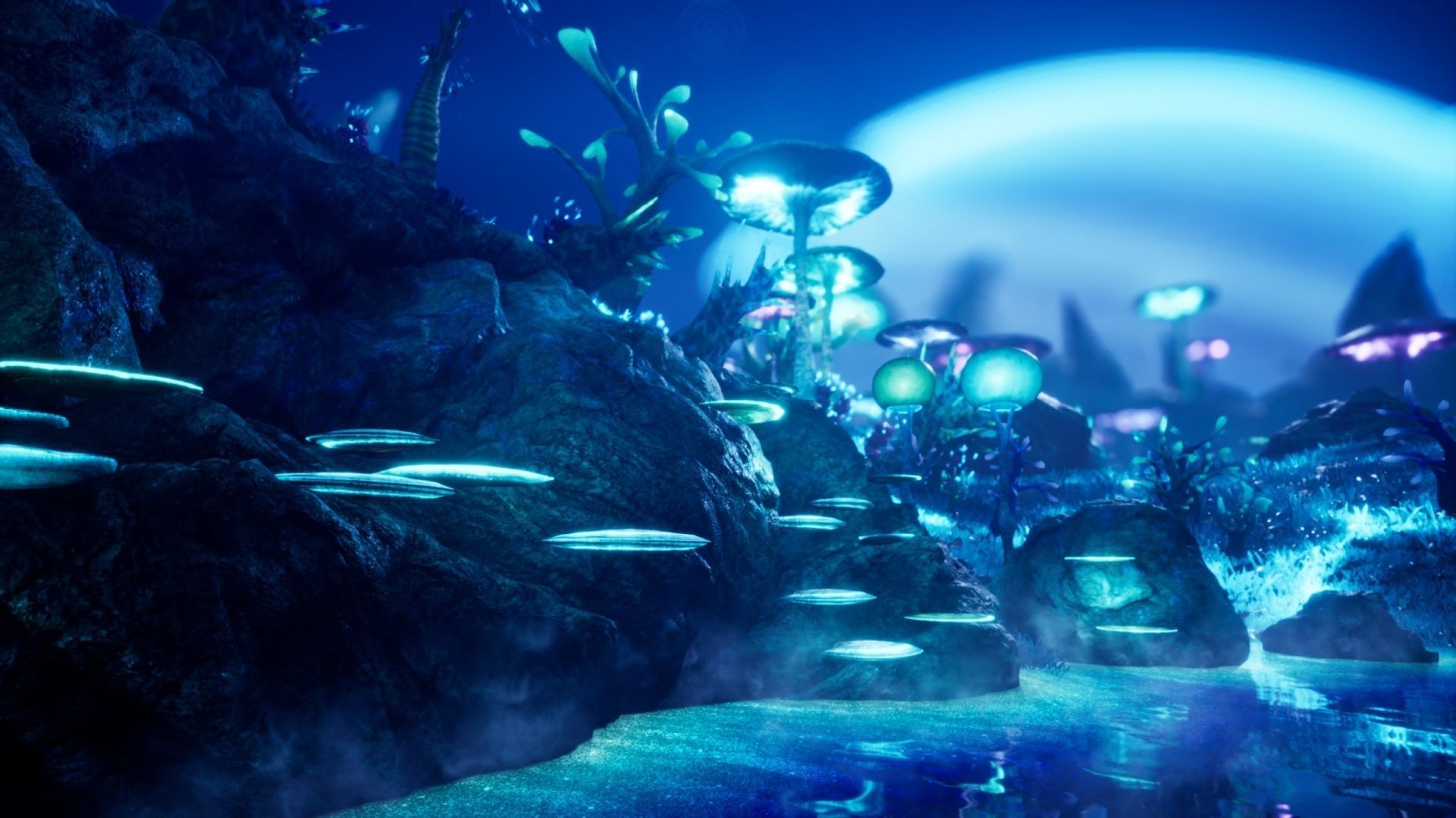 Alien Planet Fantasy Environment - Swamp Plants Low-poly 3D model_10