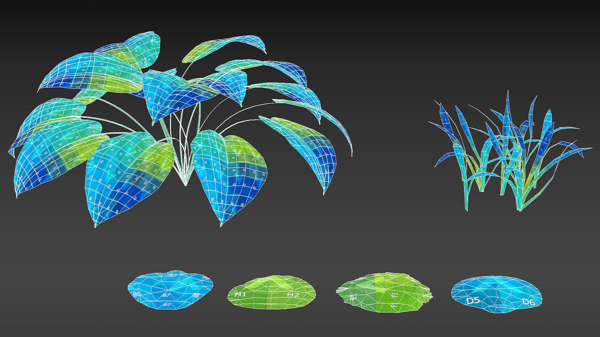 Alien Planet Fantasy Environment - Swamp Plants Low-poly 3D model_26