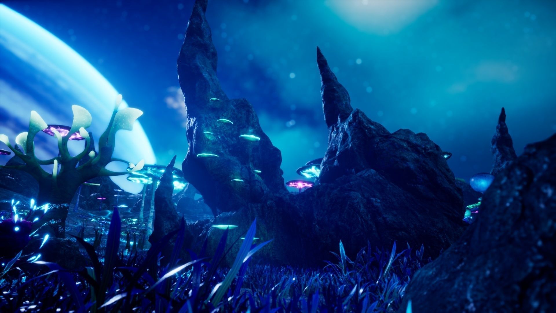 Alien Planet Fantasy Environment - Swamp Plants Low-poly 3D model_9