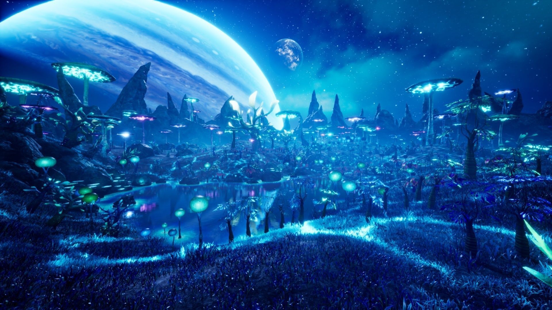 Alien Planet Fantasy Environment - Swamp Plants Low-poly 3D model_17