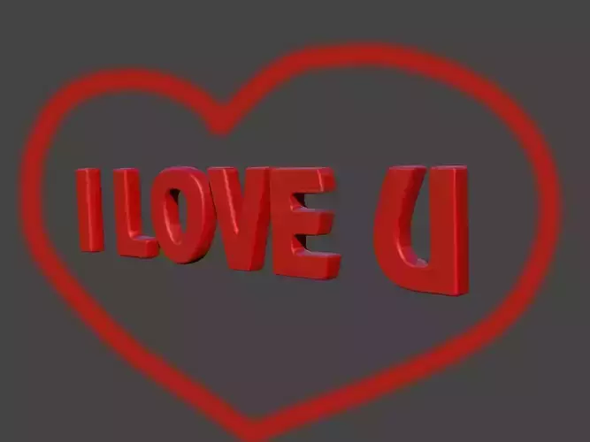 I Love You Text - Mother Father Day -  Valentine Day Best Gift Free 3D print model