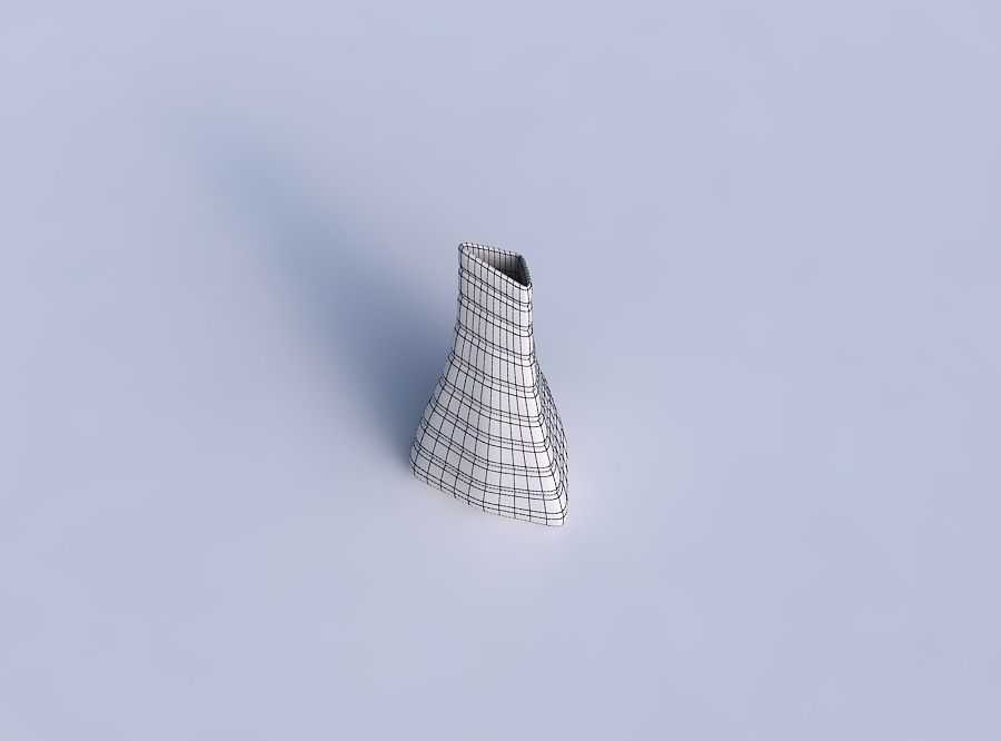 Vase grounded tilted triangle with smooth horizontal dents 3D print model_6