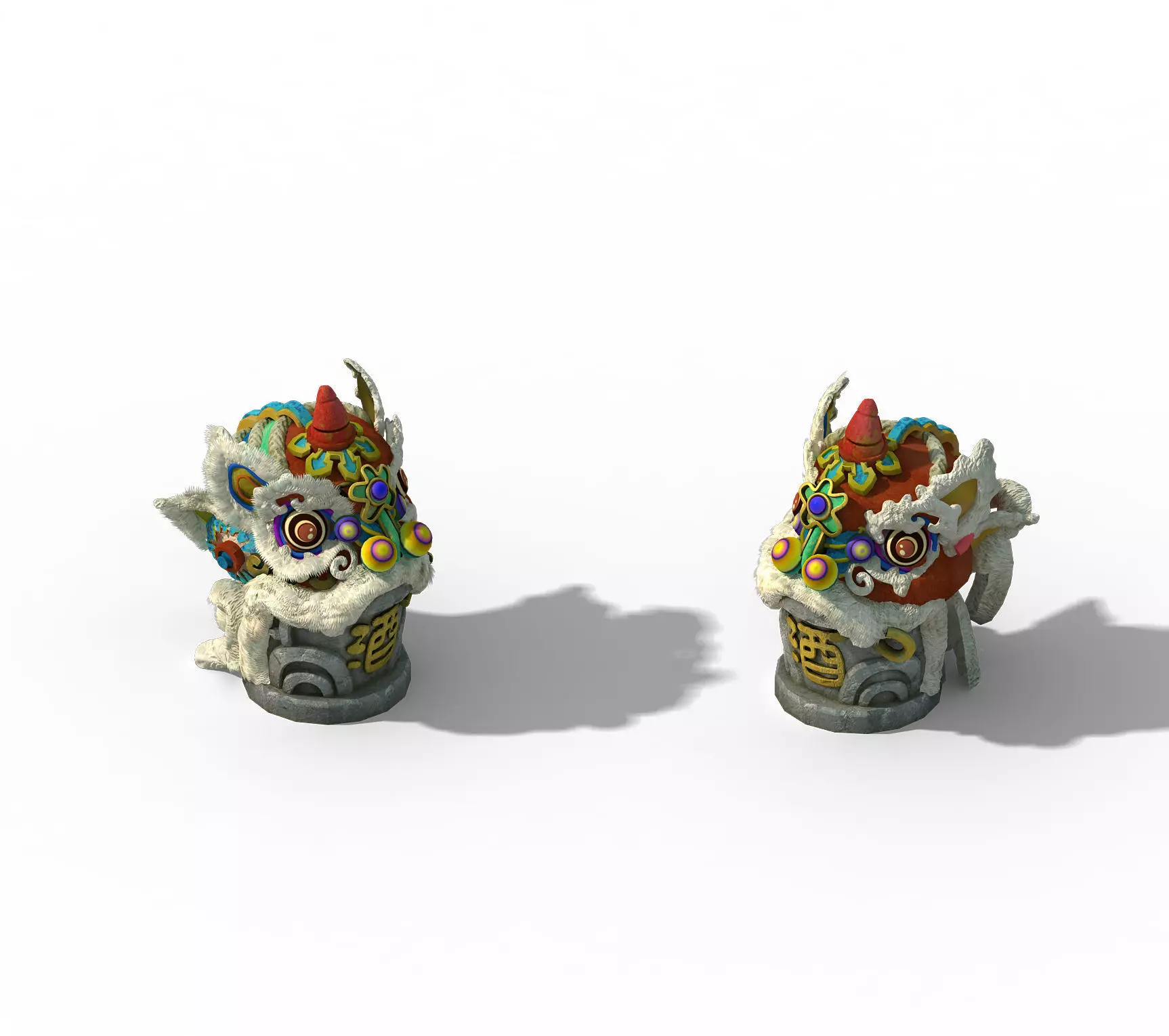 Jiaxing City - lion head stone 3D model_0