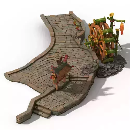 Jiaxing City - Waterwheel - publicity bar - surface 3D model