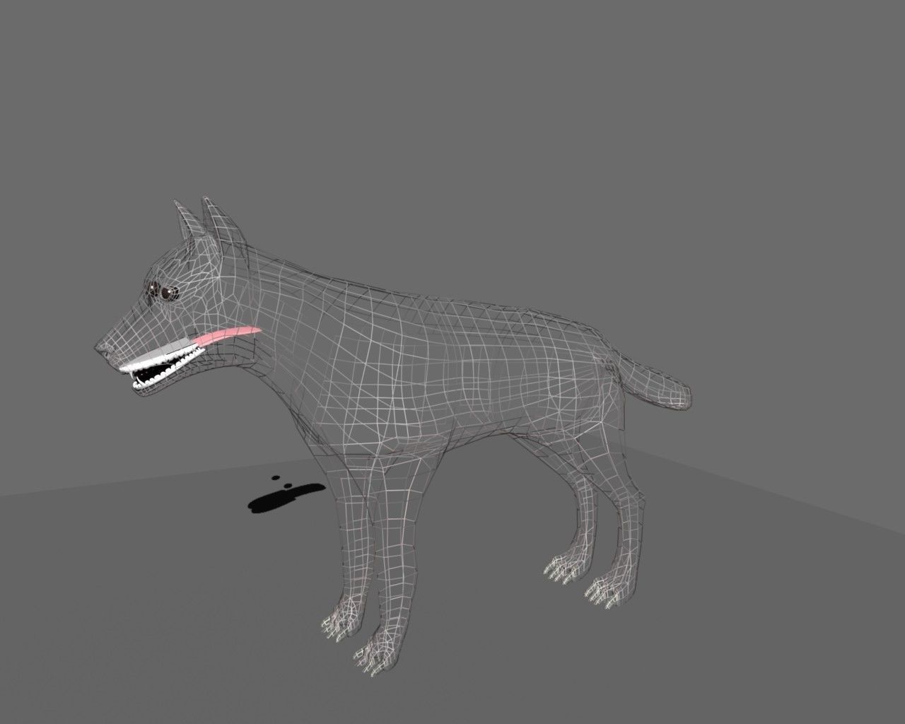 wolf rigged Low-poly 3D model_3