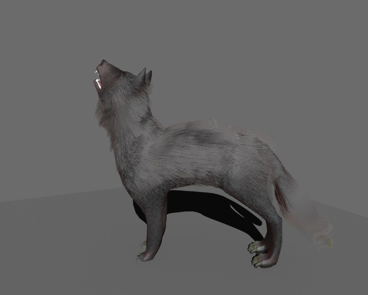 wolf rigged Low-poly 3D model_2