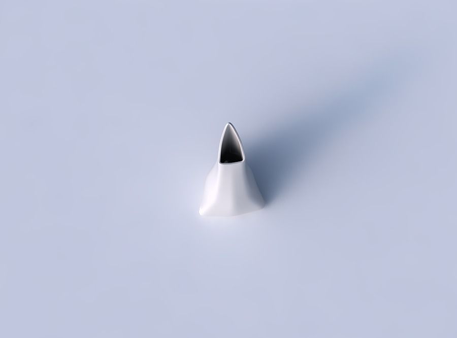 Vase grounded tipping triangle smooth 3D print model_2