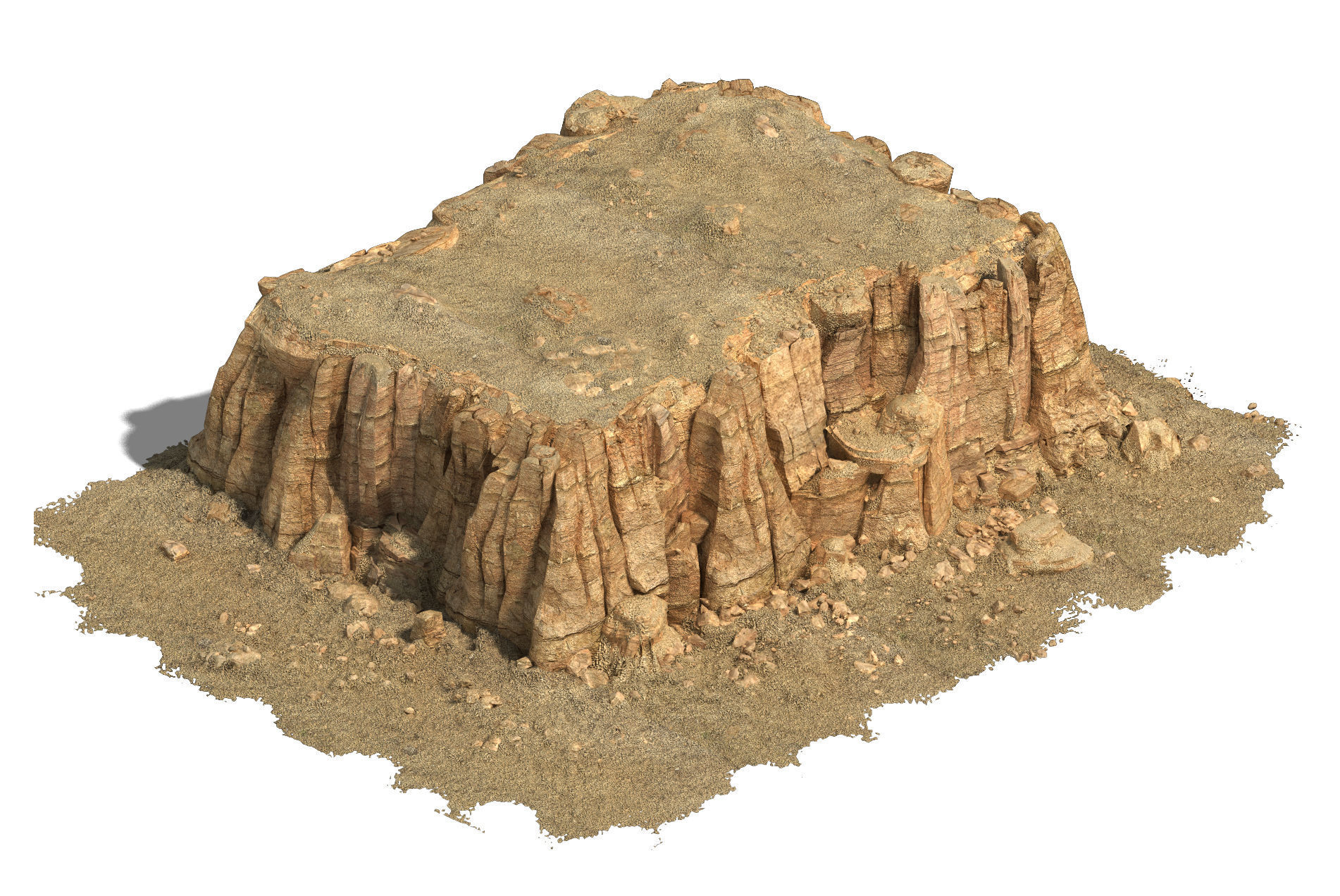 Barracks - Desert - Mountain 06 3D model_1