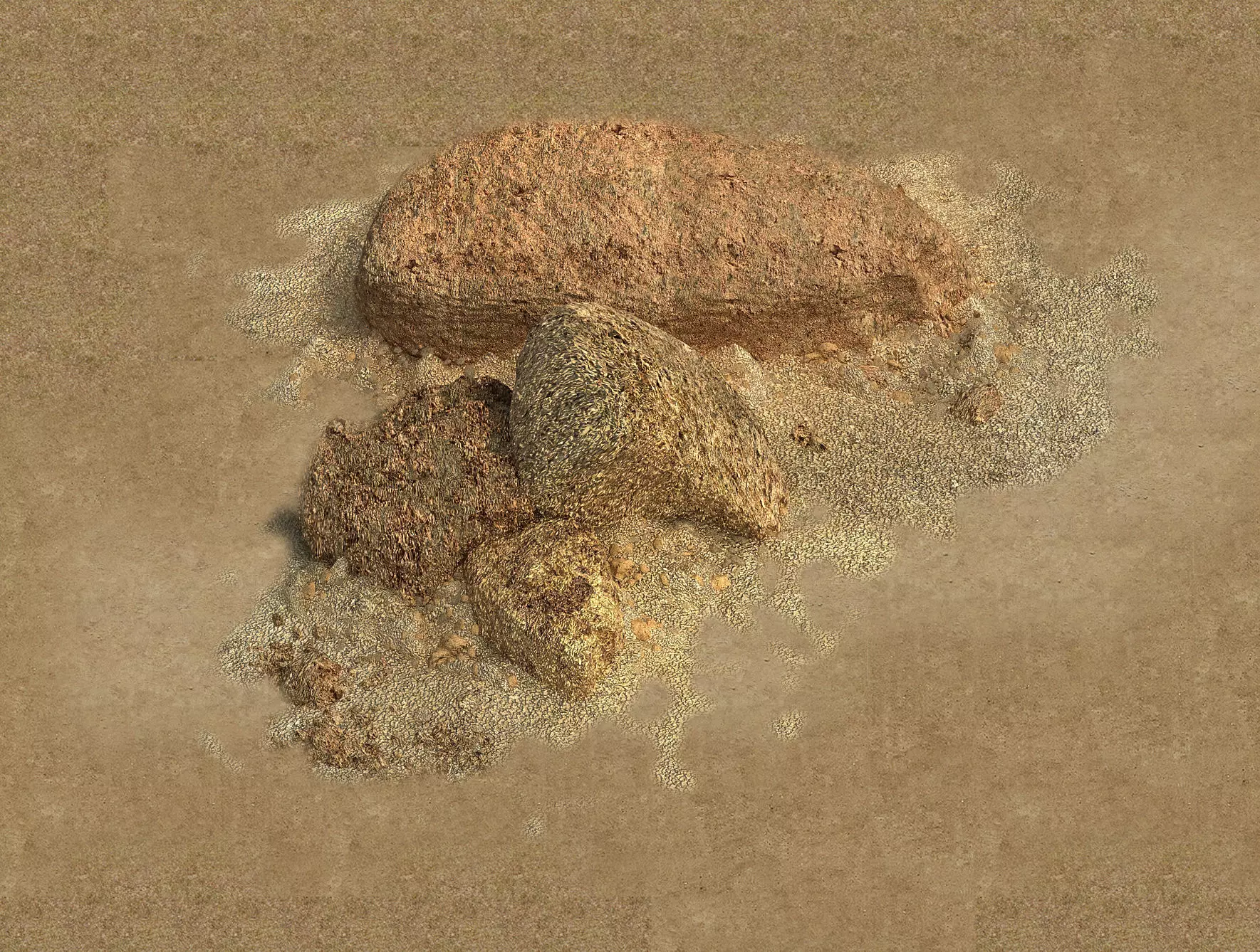 Barracks - Desert Stones - Gravel 01 3D model_0