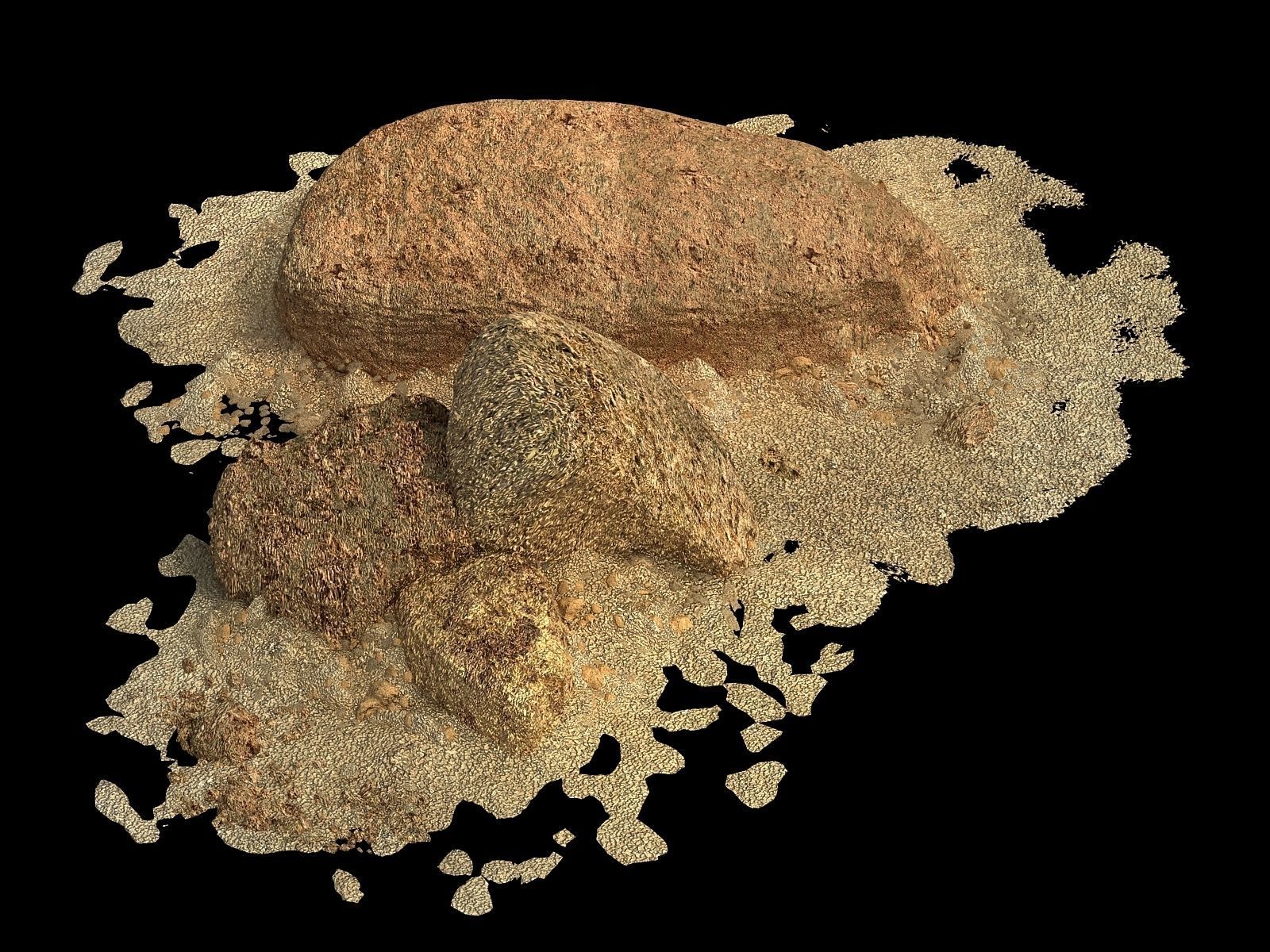 Barracks - Desert Stones - Gravel 01 3D model_2