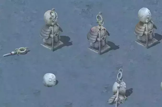 Cartoon version - ascetic monk statue