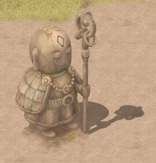 Cartoon version - ascetic monk statue 02 3D model_2