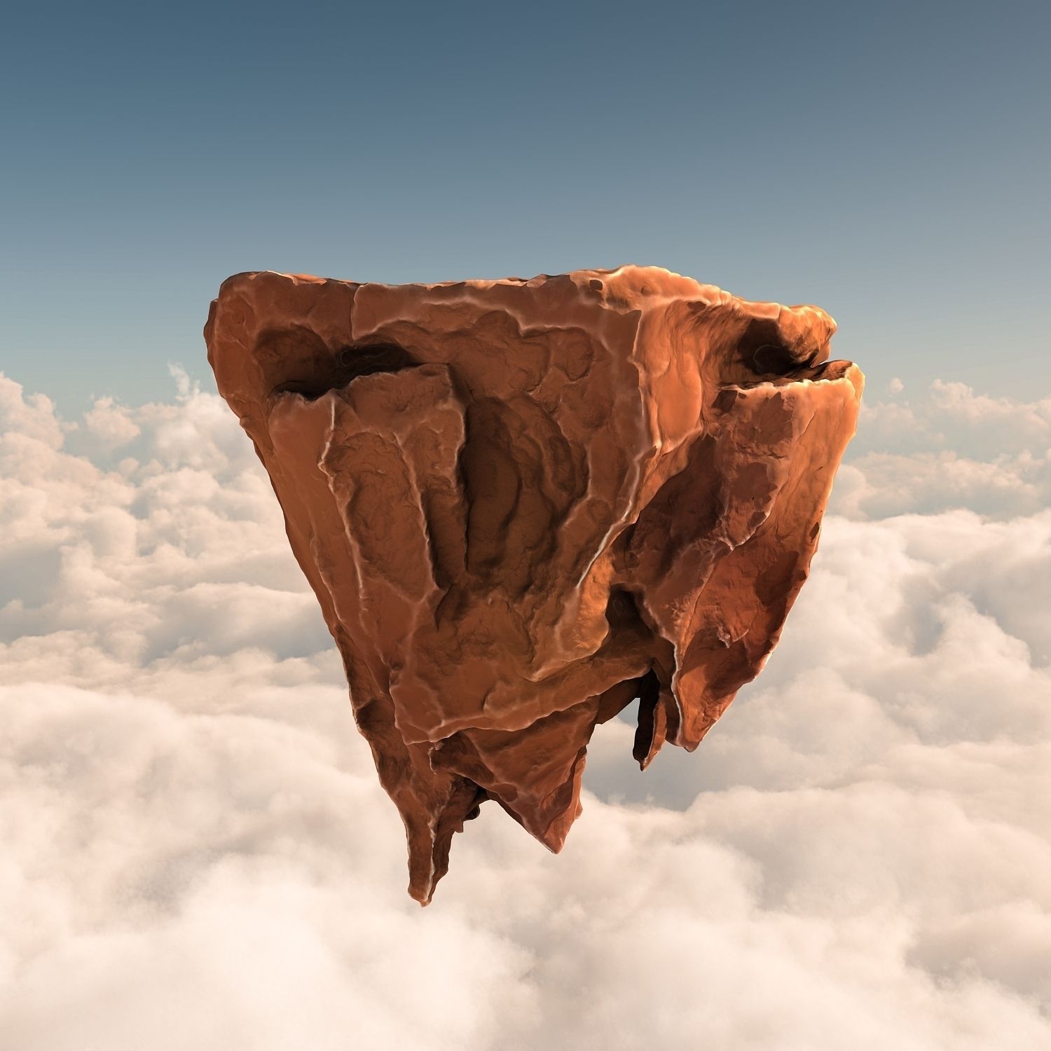 Flying rocks pack and Bonus HDRI map Low-poly 3D model_4
