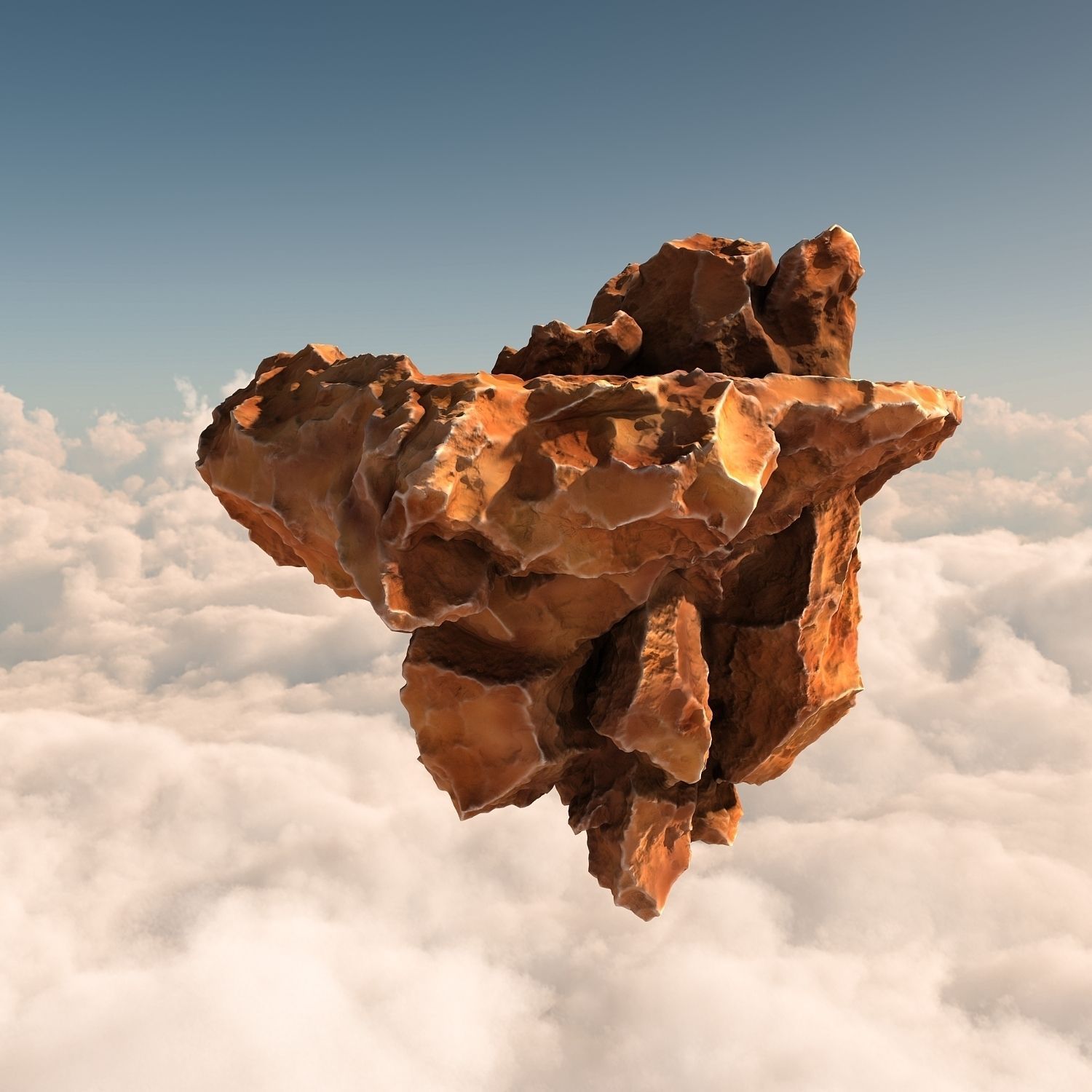 Flying rocks pack and Bonus HDRI map Low-poly 3D model_3